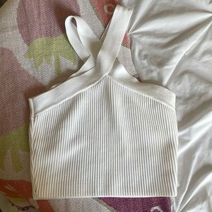 aritzia babaton white cross neck dupe